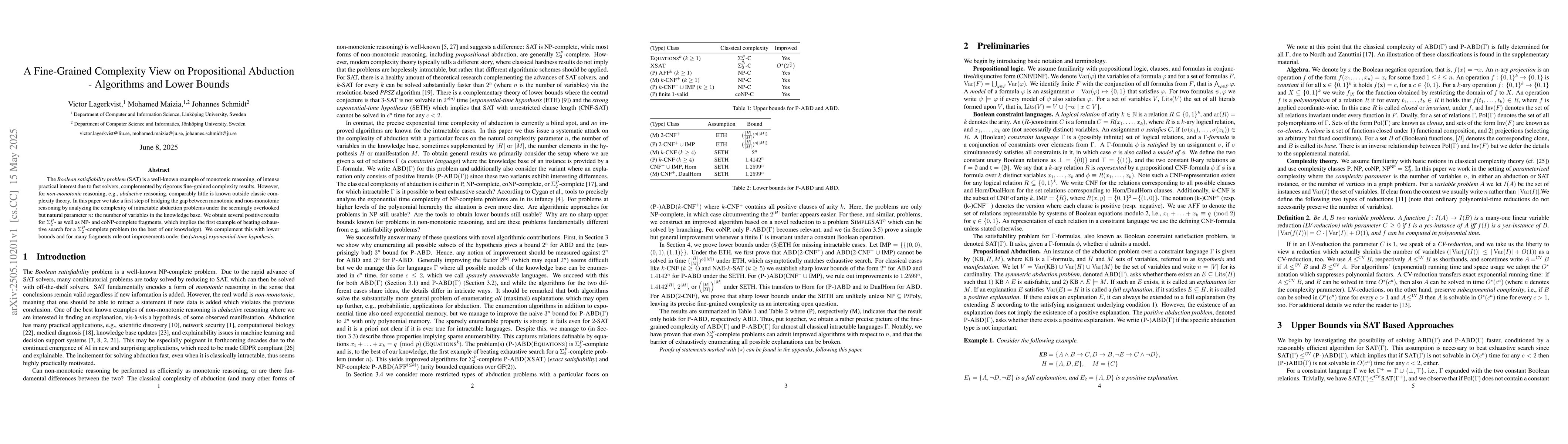 Thumbnail for A Fine-Grained Complexity View on Propositional Abduction -- Algorithms
  and Lower Bounds
