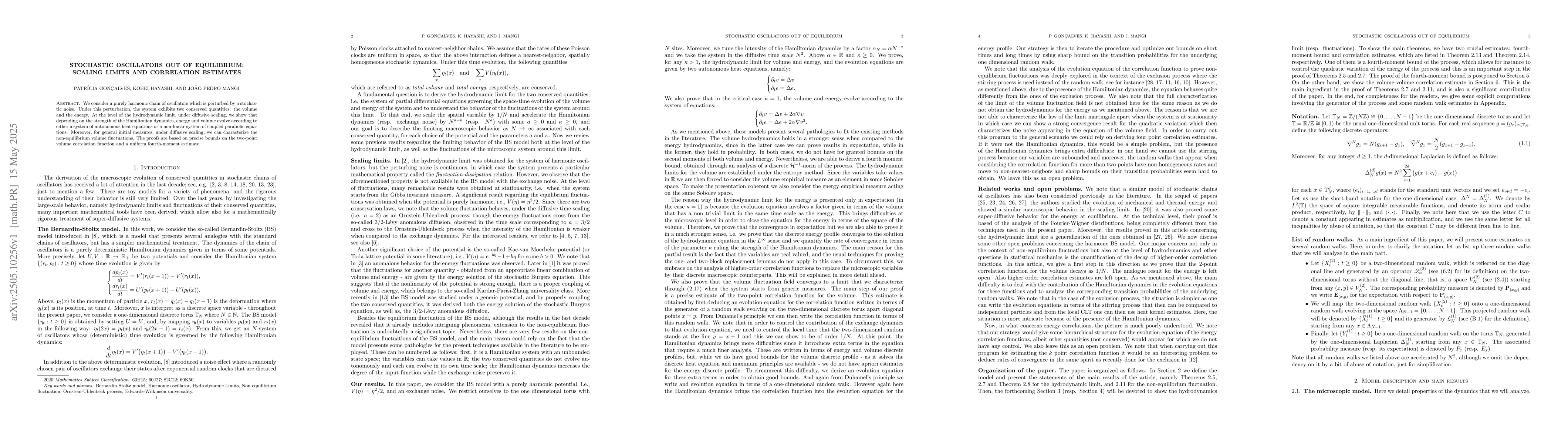 Thumbnail for Stochastic oscillators out of equilibrium: scaling limits and
  correlation estimates