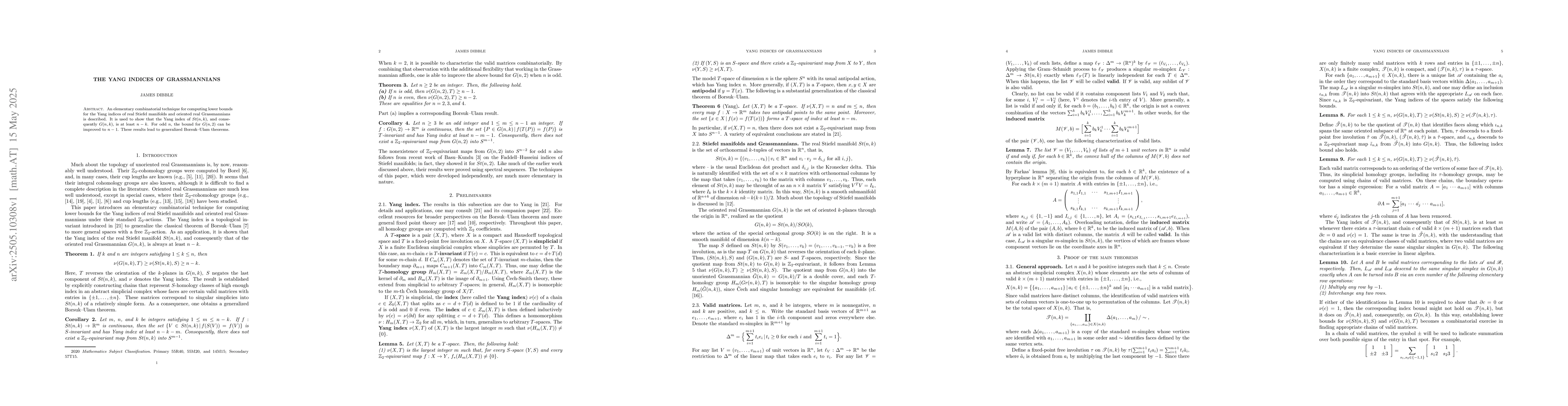Thumbnail for The Yang indices of Grassmannians