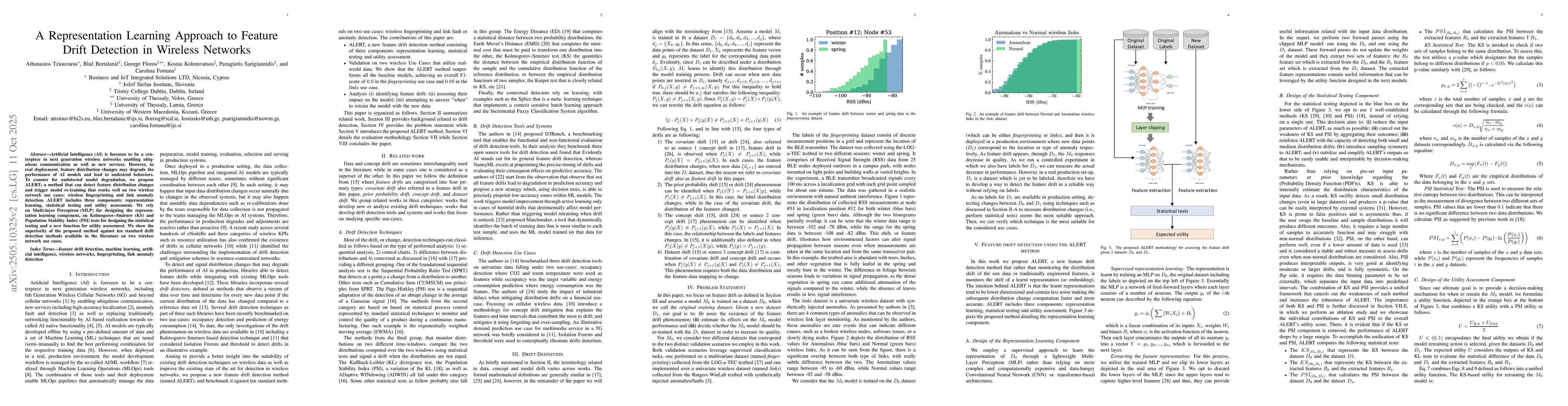 Thumbnail for A Representation Learning Approach to Feature Drift Detection in
  Wireless Networks