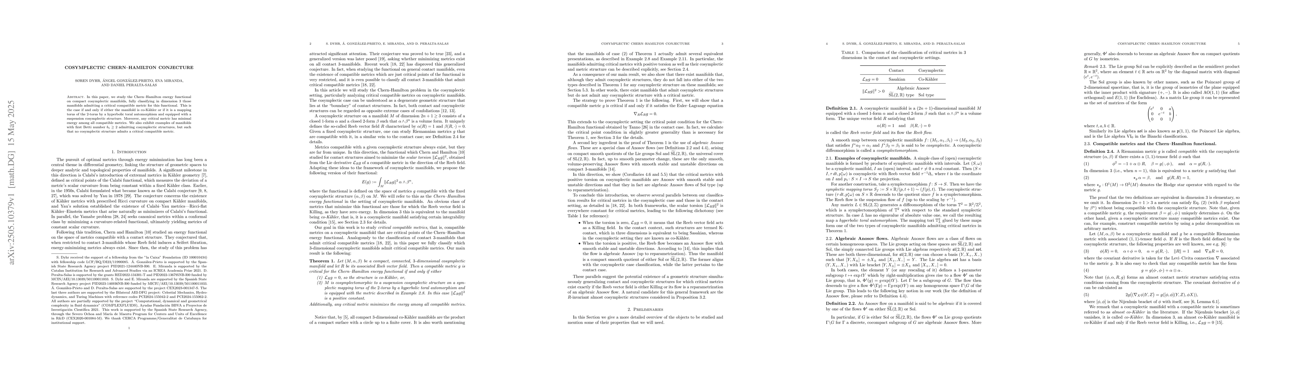 Thumbnail for Cosymplectic Chern--Hamilton conjecture