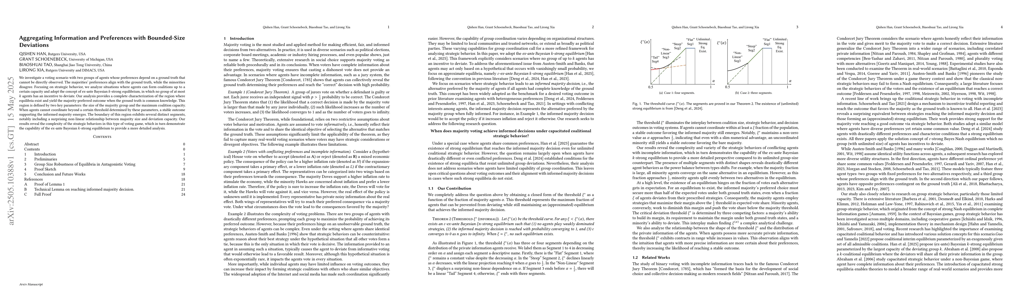 Thumbnail for Aggregating Information and Preferences with Bounded-Size Deviations