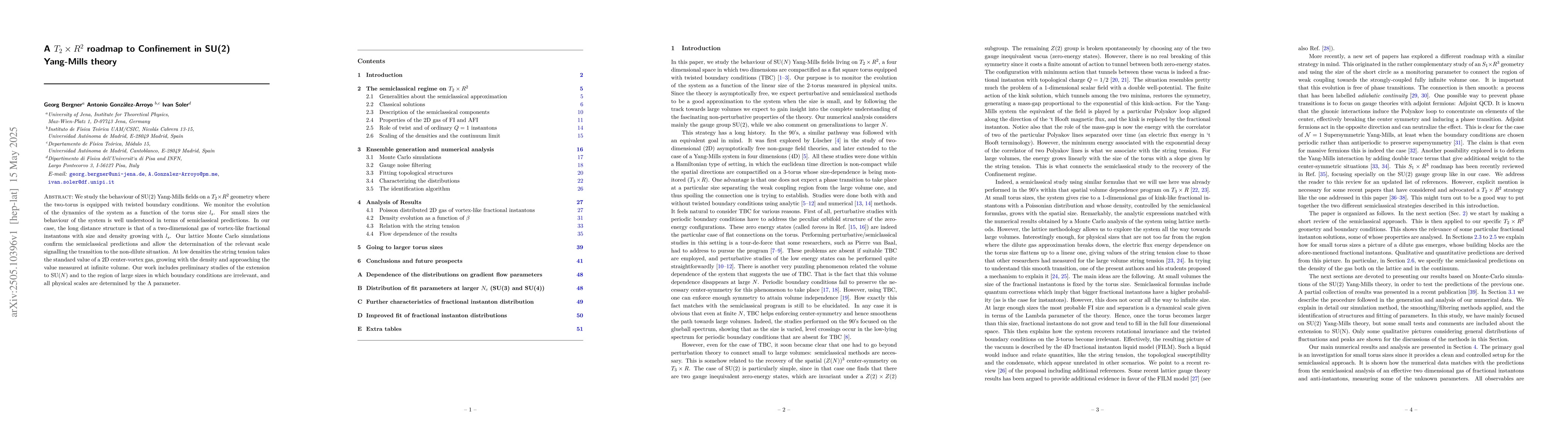 Thumbnail for A $T_2 \times R^2$ roadmap to Confinement in SU(2) Yang-Mills theory