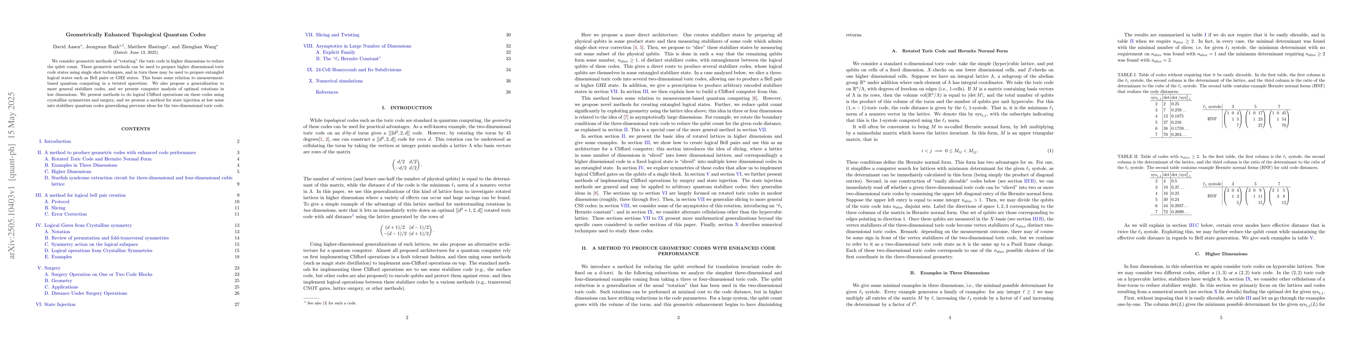 Thumbnail for Geometrically Enhanced Topological Quantum Codes