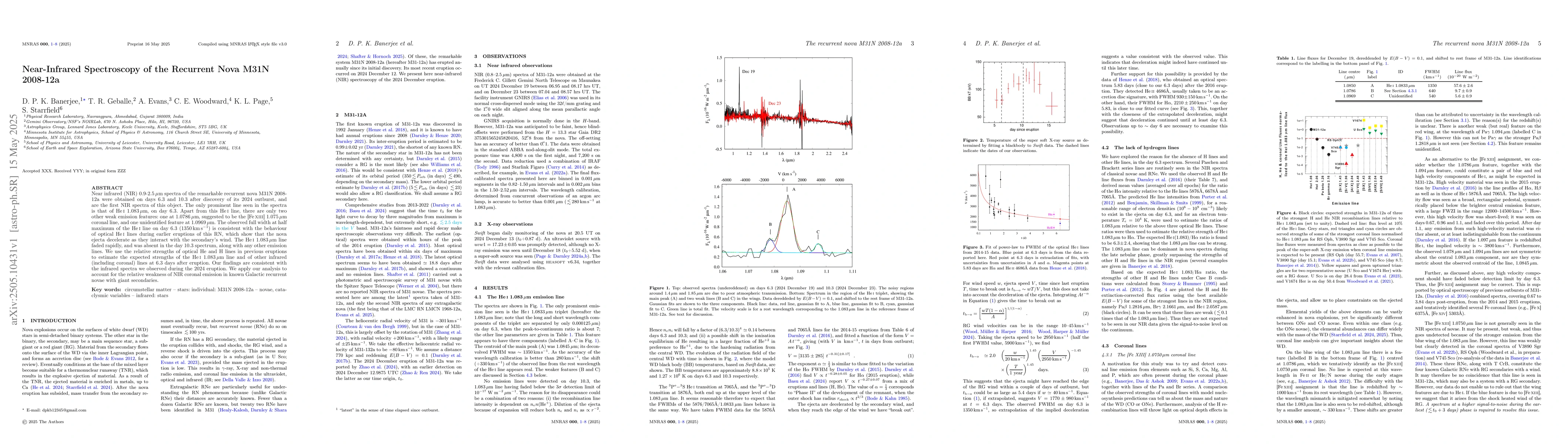 Thumbnail for Near-Infrared Spectroscopy of the Recurrent Nova M31N 2008-12a