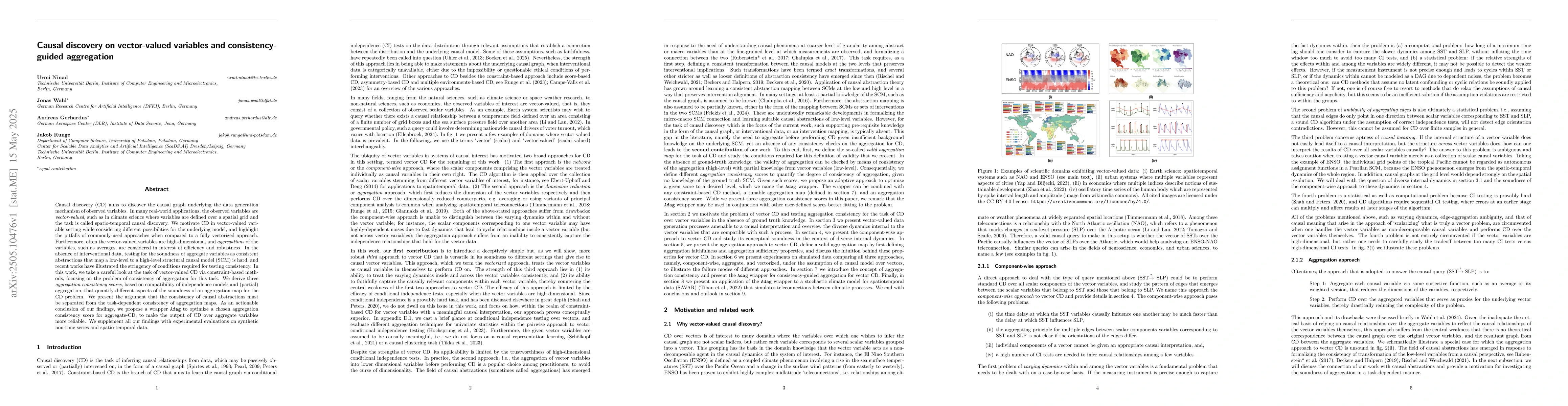 Thumbnail for Causal discovery on vector-valued variables and consistency-guided
  aggregation