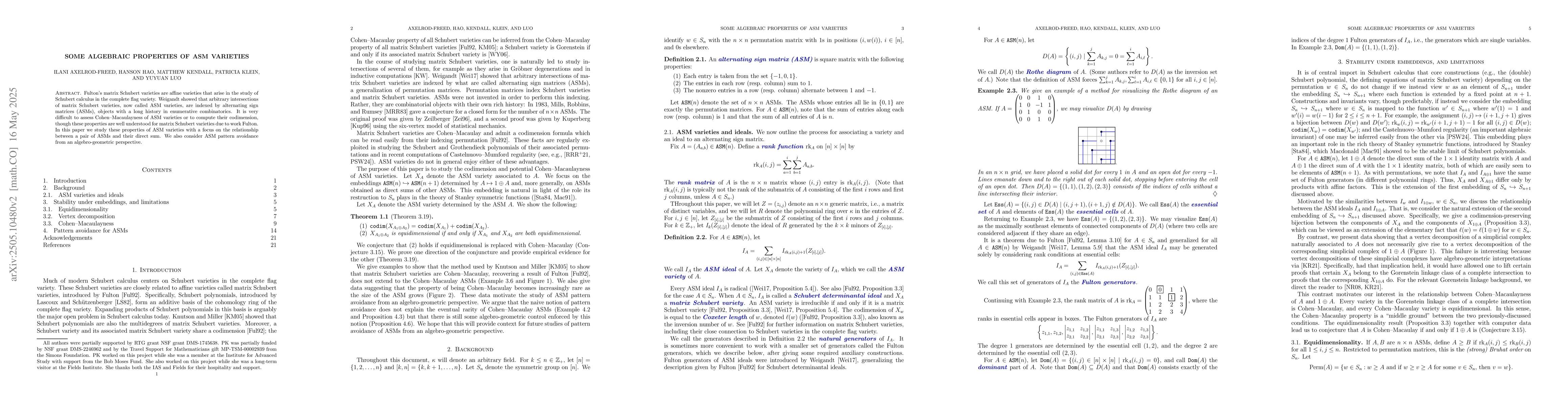 Thumbnail for Some algebraic properties of ASM varieties