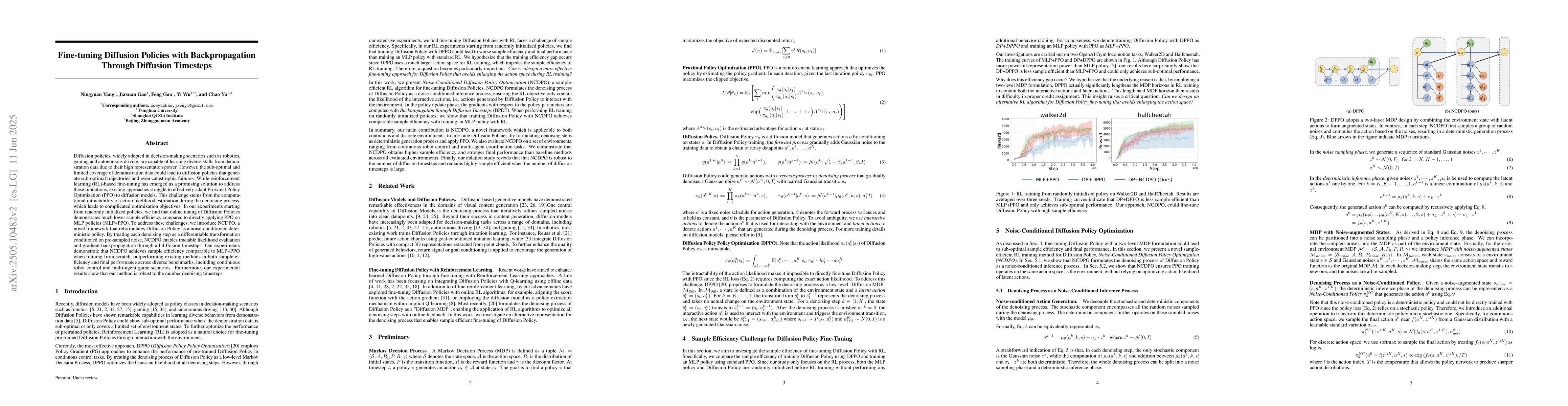 Thumbnail for Fine-tuning Diffusion Policies with Backpropagation Through Diffusion
  Timesteps