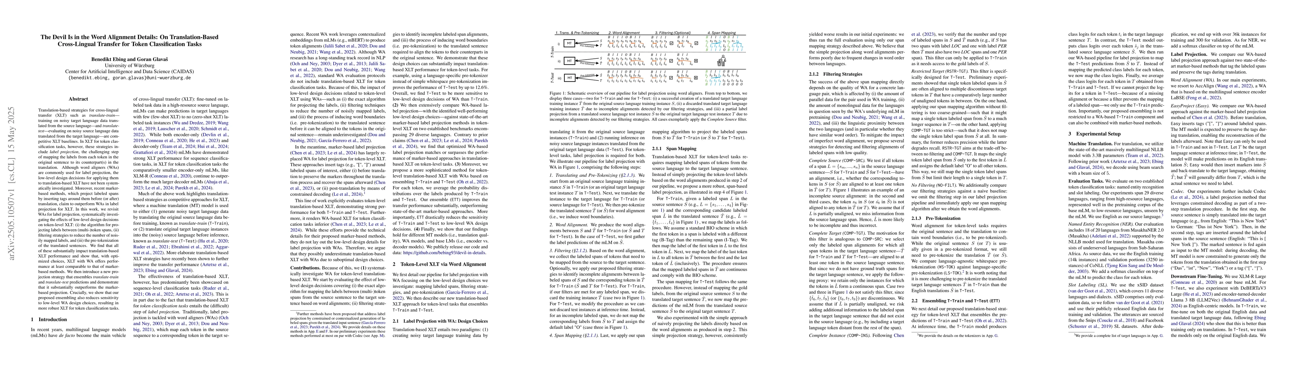 Thumbnail for The Devil Is in the Word Alignment Details: On Translation-Based
  Cross-Lingual Transfer for Token Classification Tasks