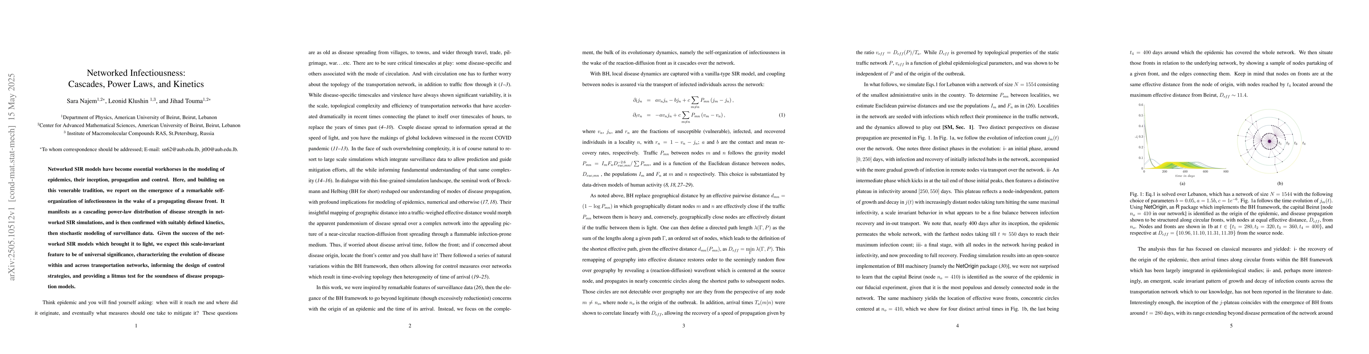 Thumbnail for Networked Infectiousness: Cascades, Power Laws, and Kinetics