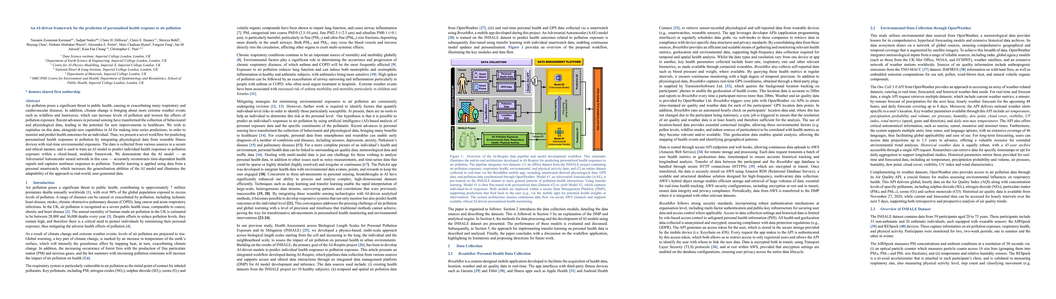 Thumbnail for An AI-driven framework for the prediction of personalised health
  response to air pollution