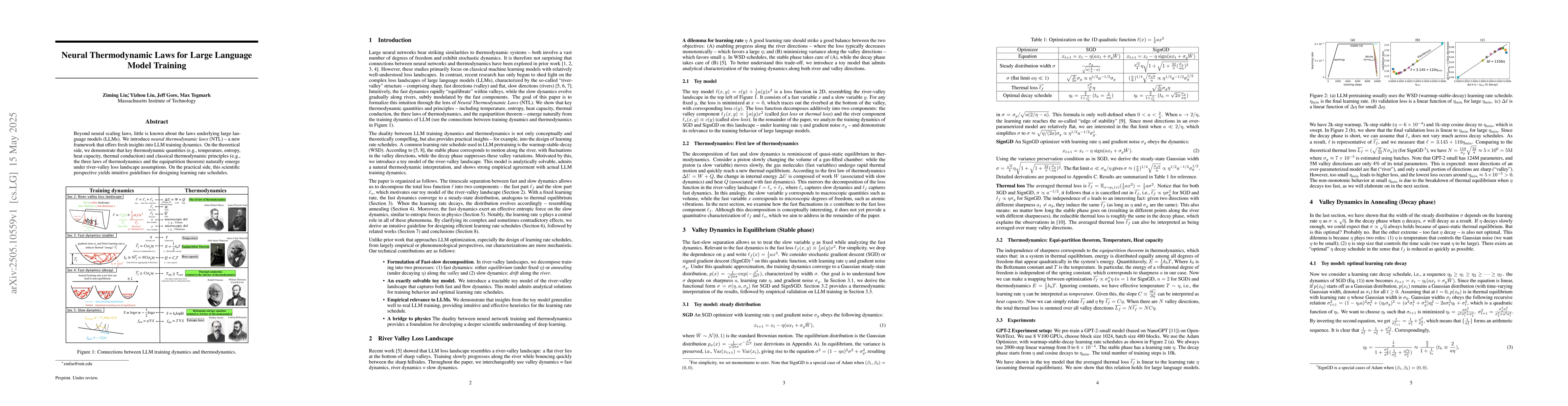 Thumbnail for Neural Thermodynamic Laws for Large Language Model Training