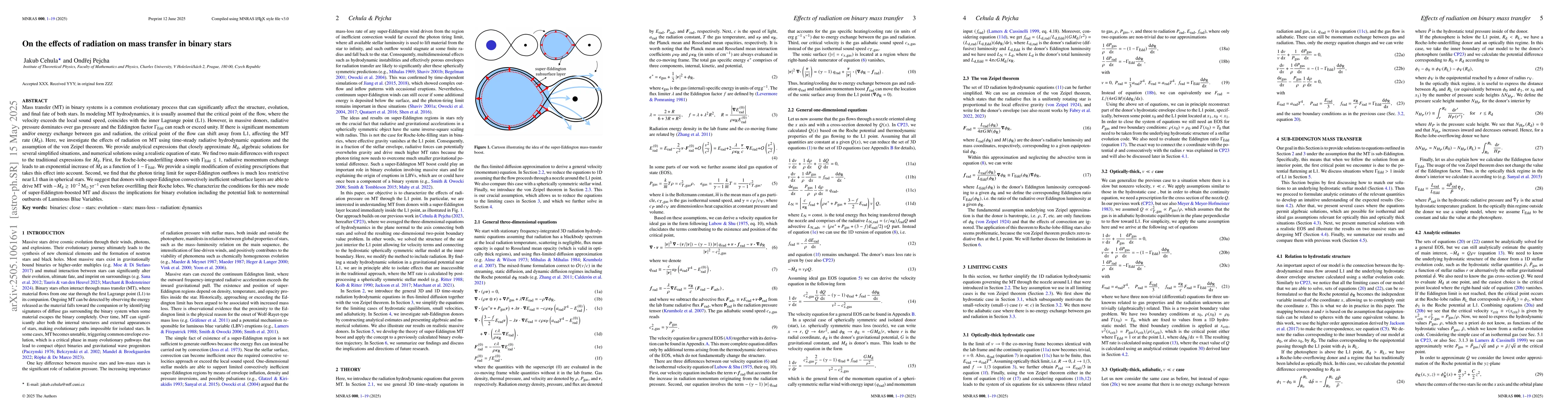 Thumbnail for On the effects of radiation on mass transfer in binary stars