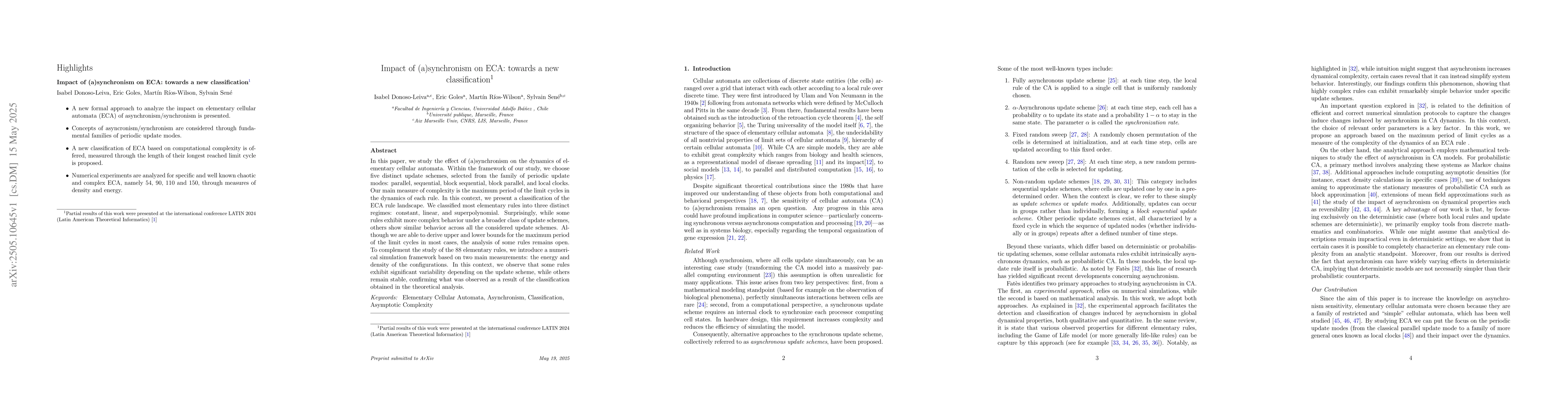 Thumbnail for Impact of (a)Synchronism on ECA: Towards a New Classification