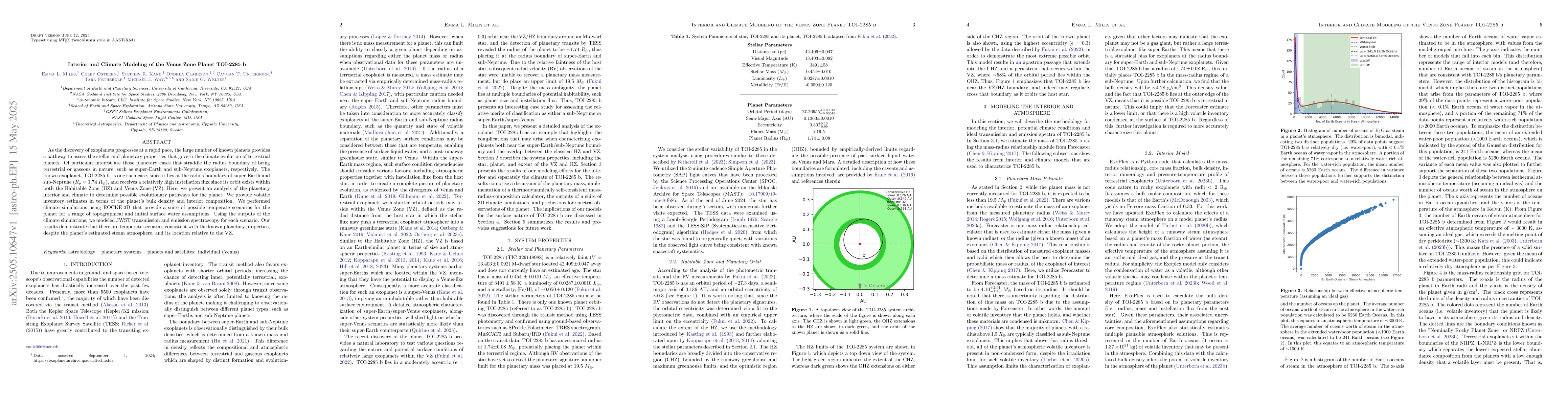 Thumbnail for Interior and Climate Modeling of the Venus Zone Planet TOI-2285 b