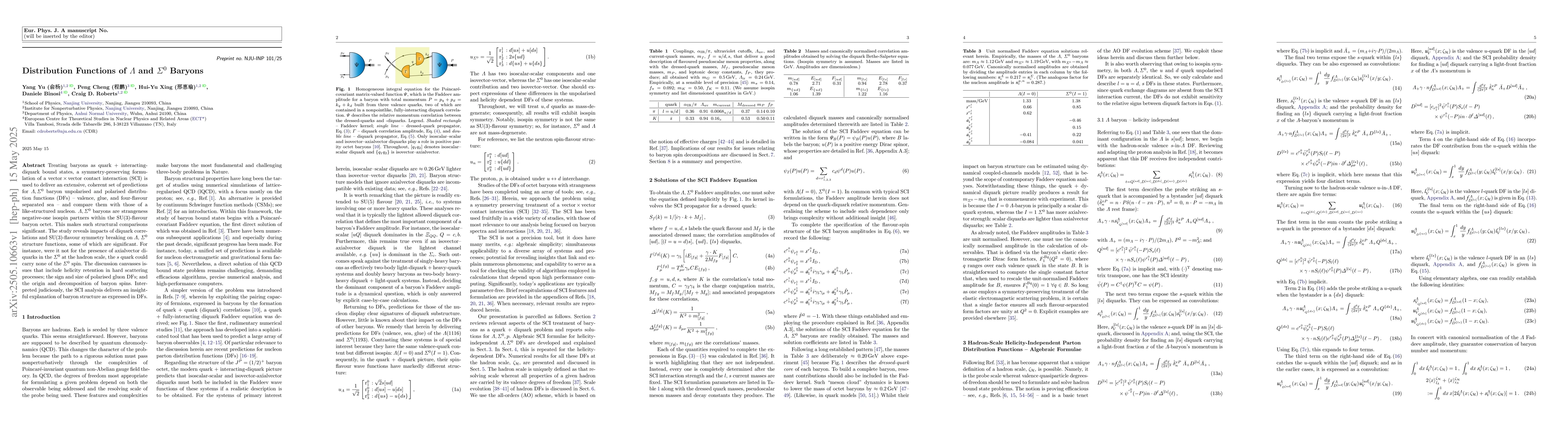 Thumbnail for Distribution Functions of $Λ$ and $Σ^0$ Baryons