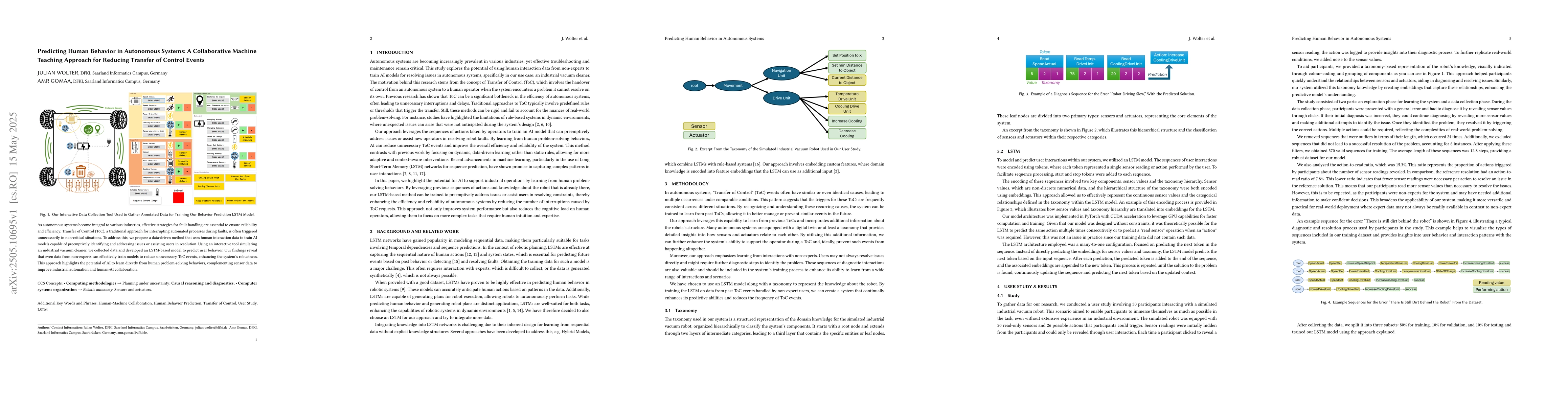 Thumbnail for Predicting Human Behavior in Autonomous Systems: A Collaborative Machine
  Teaching Approach for Reducing Transfer of Control Events