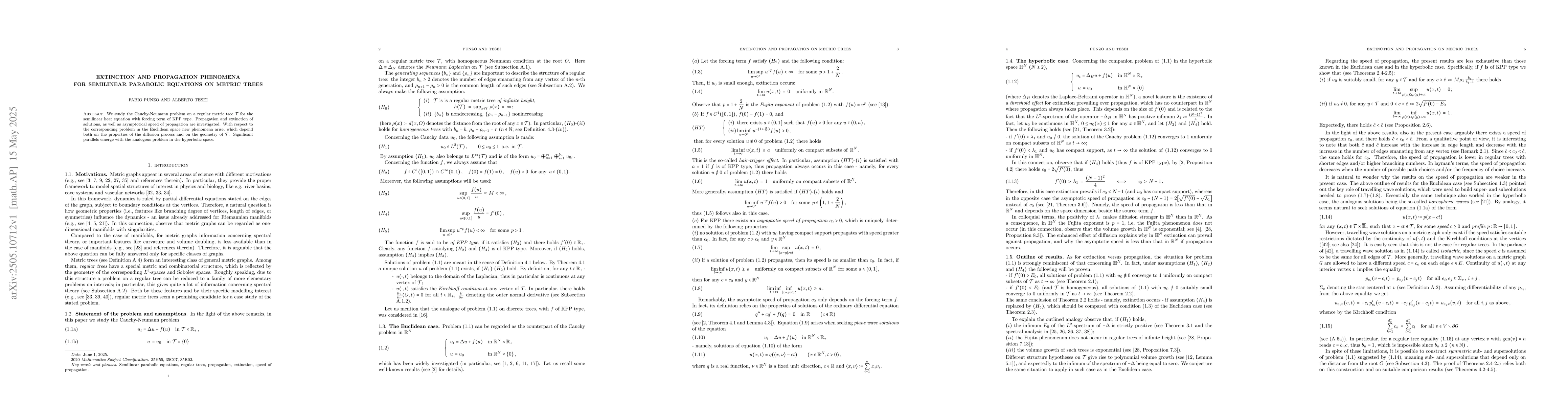 Thumbnail for Extinction and propagation phenomena for semilinear parabolic equations
  on metric trees