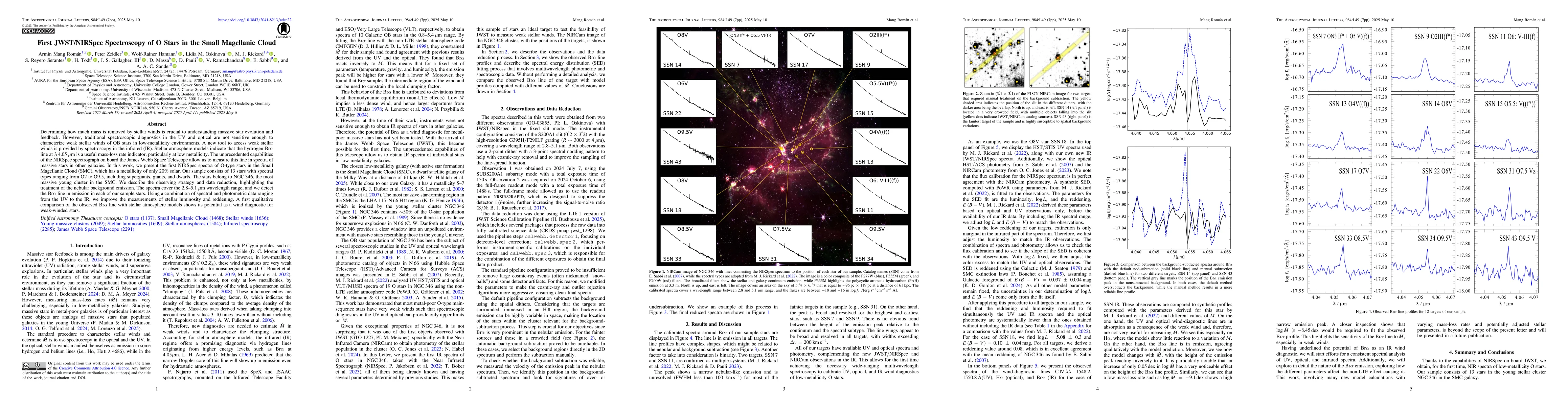 Thumbnail for First JWST/NIRSpec Spectroscopy of O Stars in the Small Magellanic Cloud