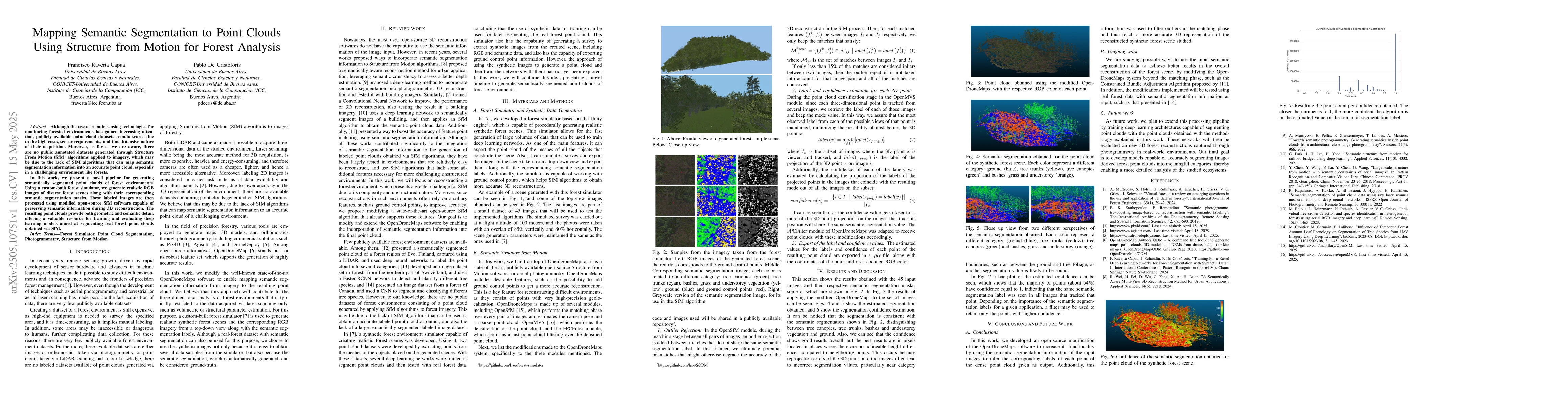 Thumbnail for Mapping Semantic Segmentation to Point Clouds Using Structure from
  Motion for Forest Analysis