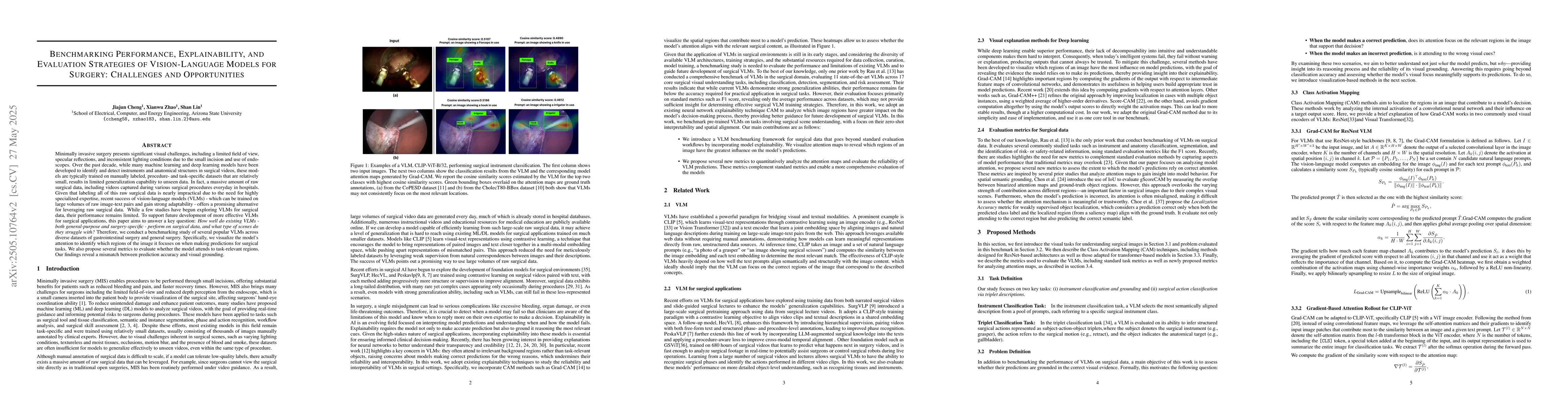 Thumbnail for Benchmarking performance, explainability, and evaluation strategies of
  vision-language models for surgery: Challenges and opportunities