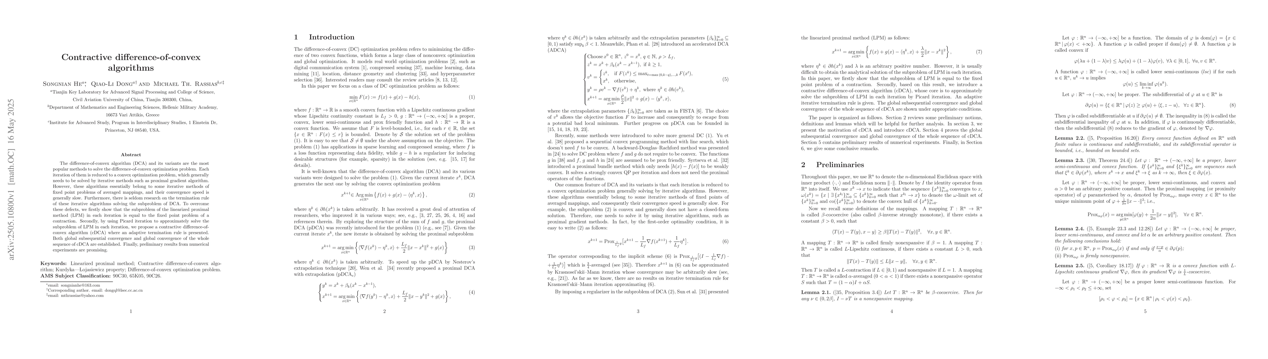 Thumbnail for Contractive difference-of-convex algorithms