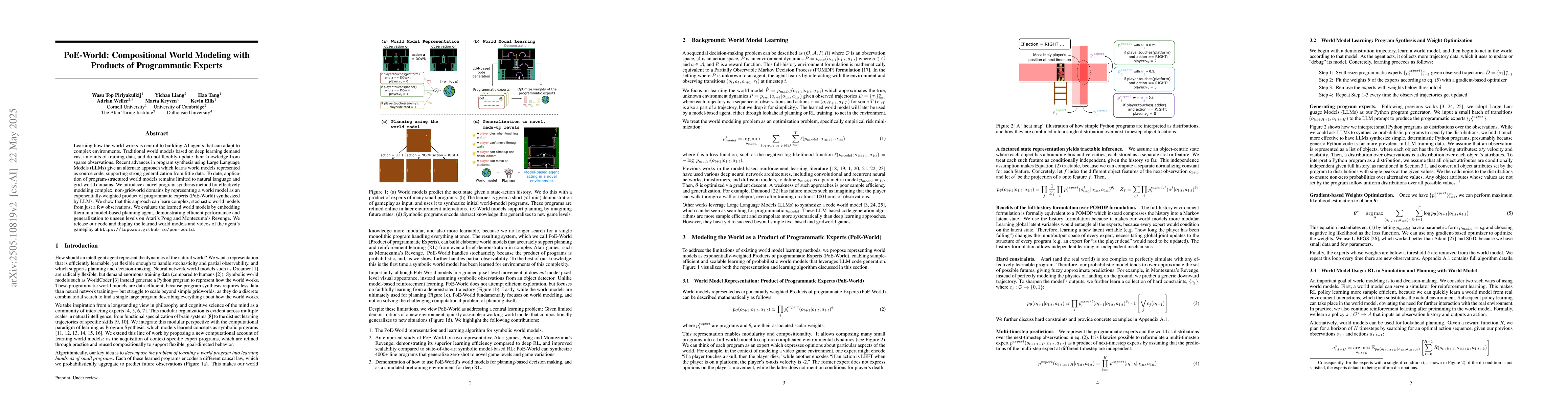 Thumbnail for PoE-World: Compositional World Modeling with Products of Programmatic
  Experts