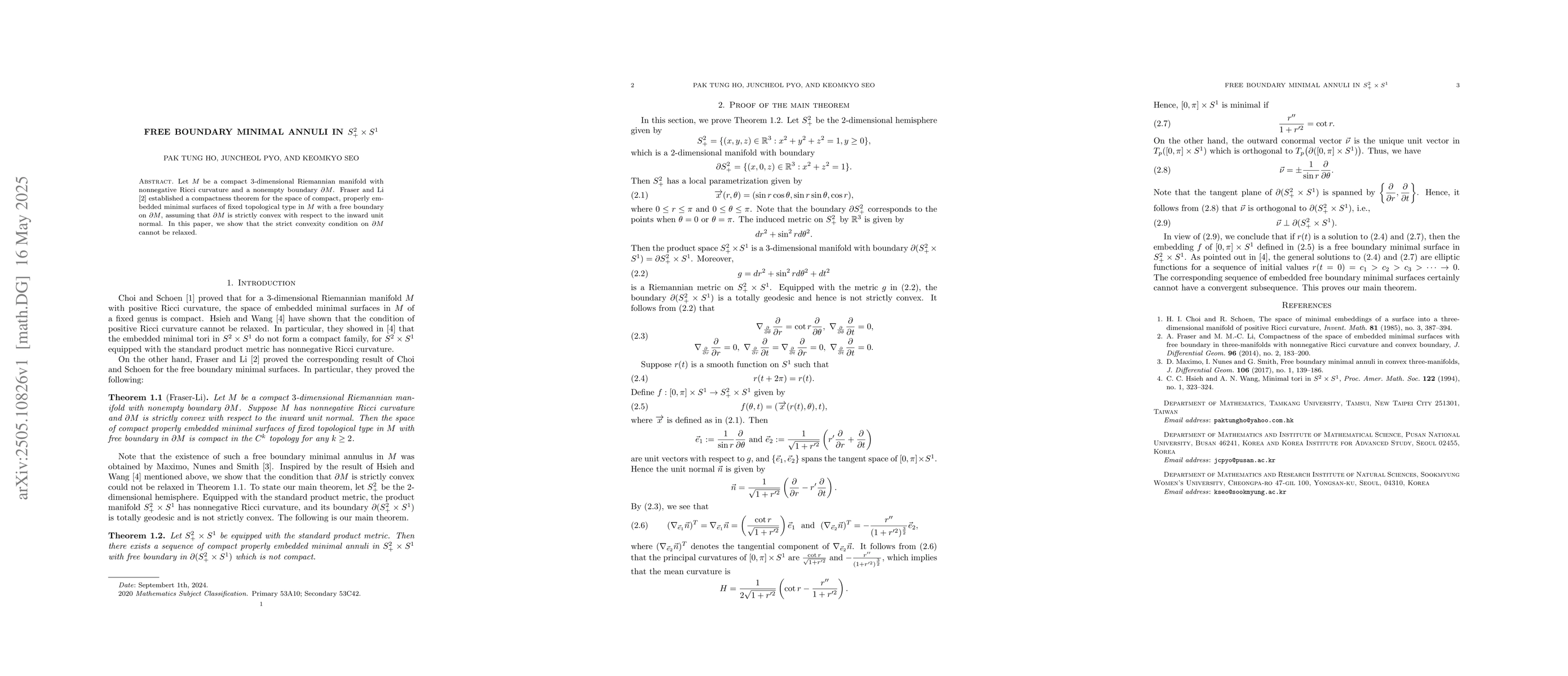 Thumbnail for Free boundary minimal annuli in $S^2_+\times S^1$