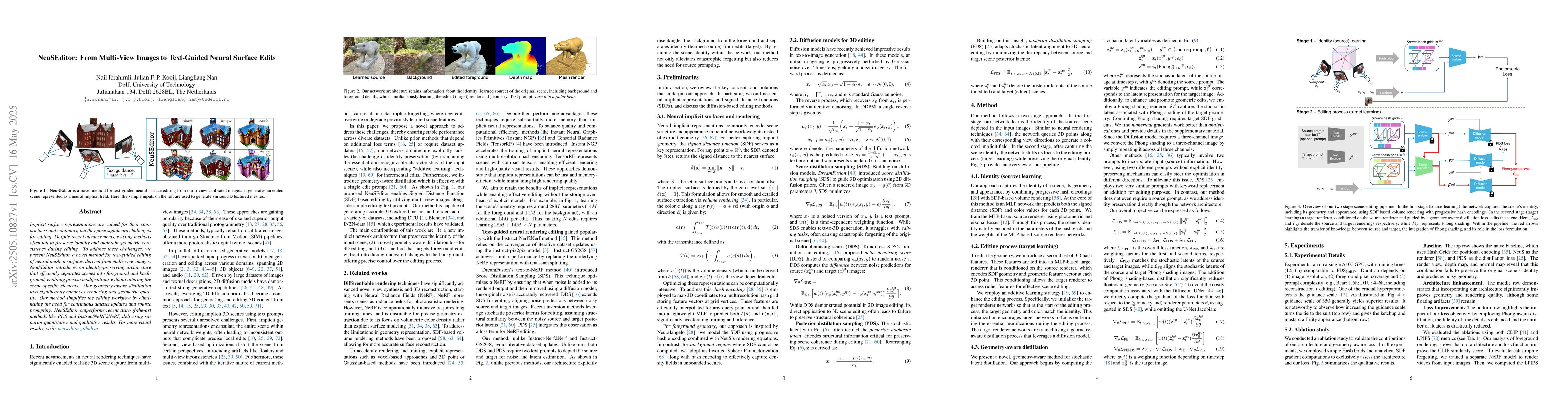 Thumbnail for NeuSEditor: From Multi-View Images to Text-Guided Neural Surface Edits