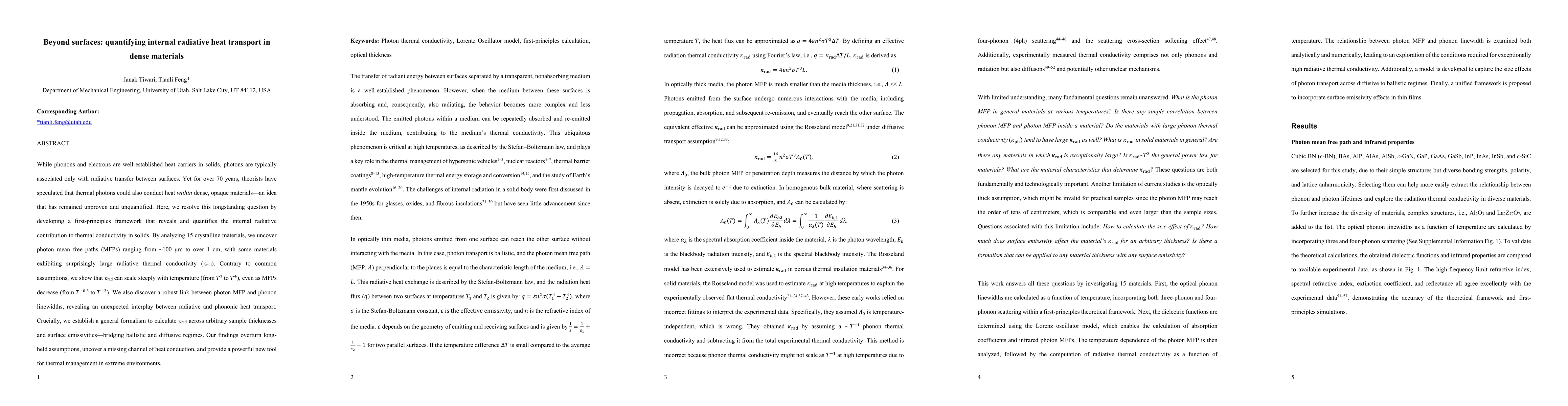 Thumbnail for Beyond surfaces: quantifying internal radiative heat transport in dense
  materials
