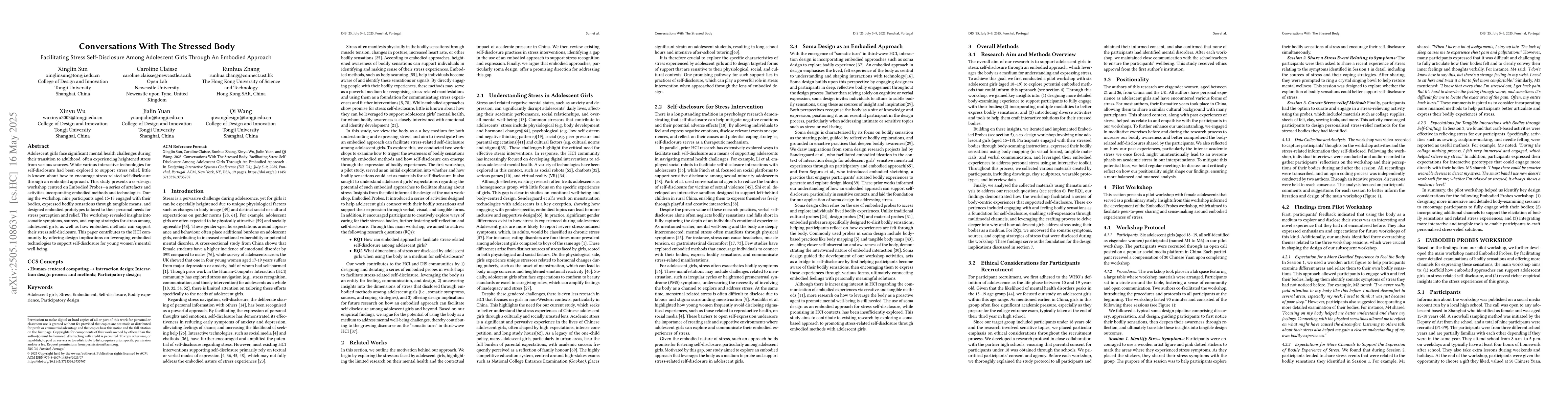 Thumbnail for Conversations With The Stressed Body: Facilitating Stress
  Self-Disclosure Among Adolescent Girls Through An Embodied Approach
