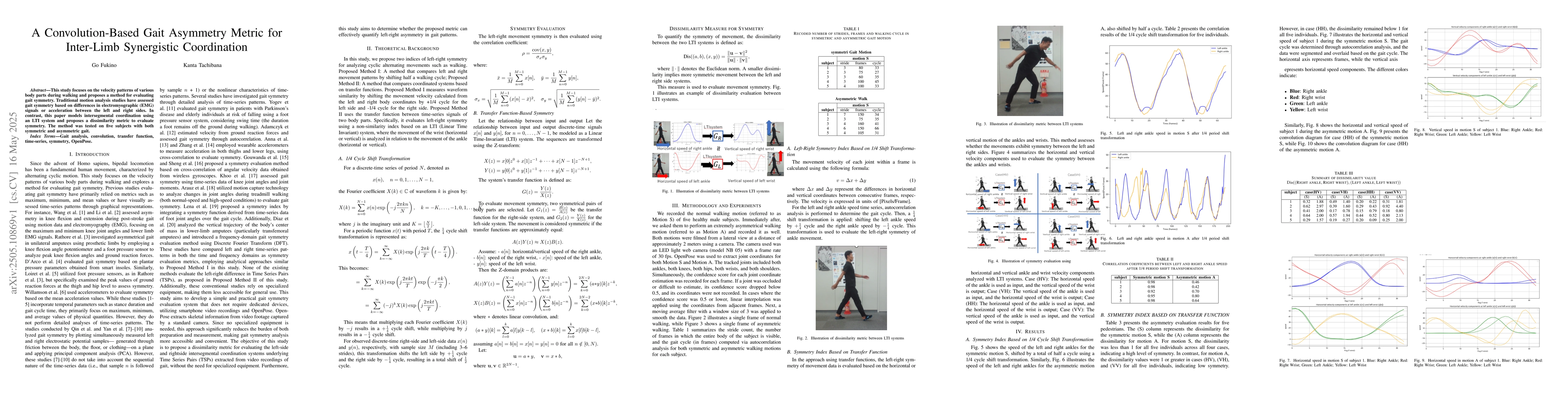 Thumbnail for A Convolution-Based Gait Asymmetry Metric for Inter-Limb Synergistic
  Coordination