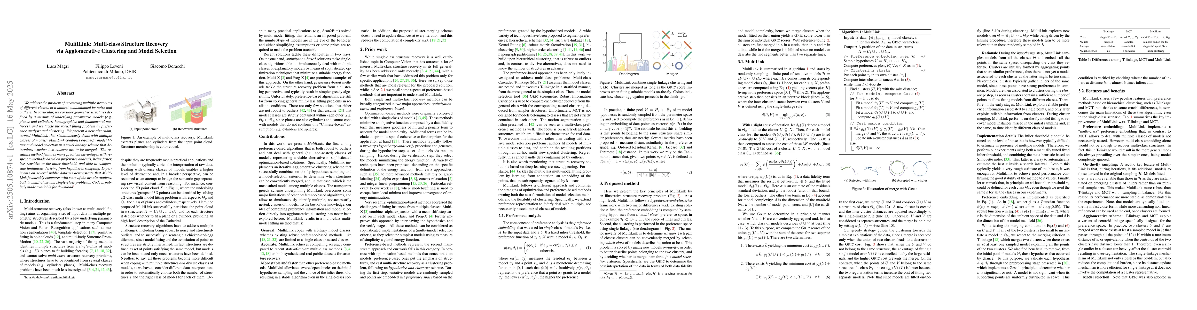 Thumbnail for MultiLink: Multi-class Structure Recovery via Agglomerative Clustering
  and Model Selection