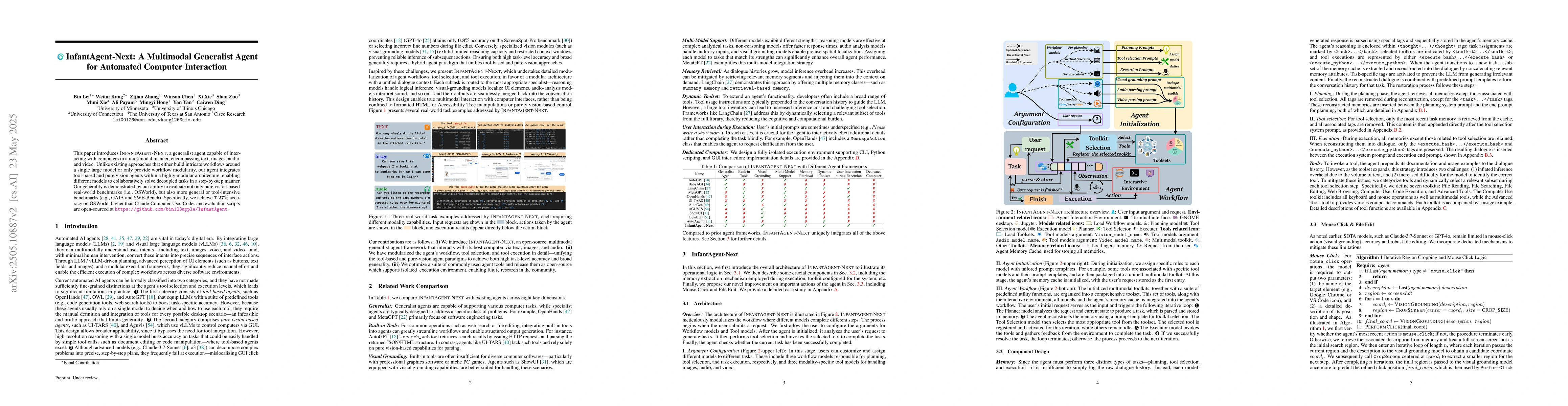 Thumbnail for InfantAgent-Next: A Multimodal Generalist Agent for Automated Computer
  Interaction