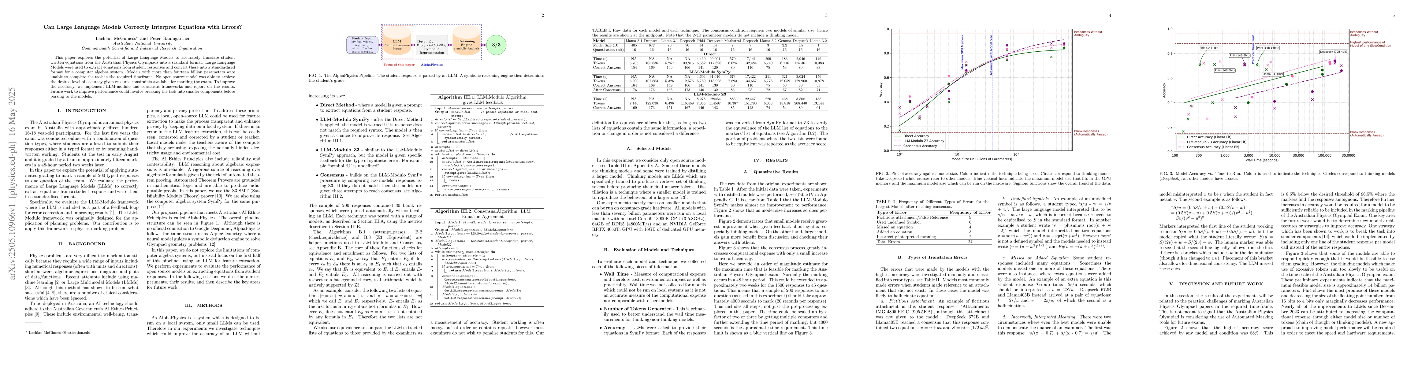 Thumbnail for Can Large Language Models Correctly Interpret Equations with Errors?
