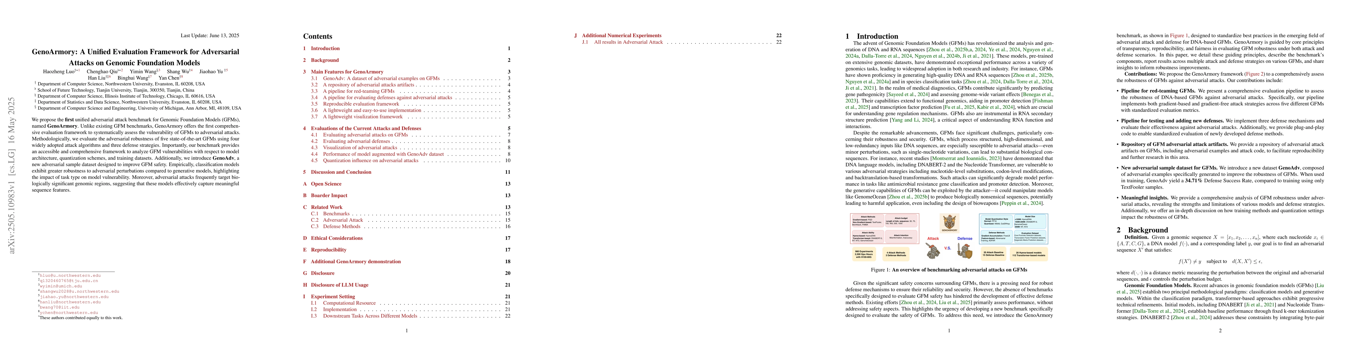 Thumbnail for GenoArmory: A Unified Evaluation Framework for Adversarial Attacks on
  Genomic Foundation Models