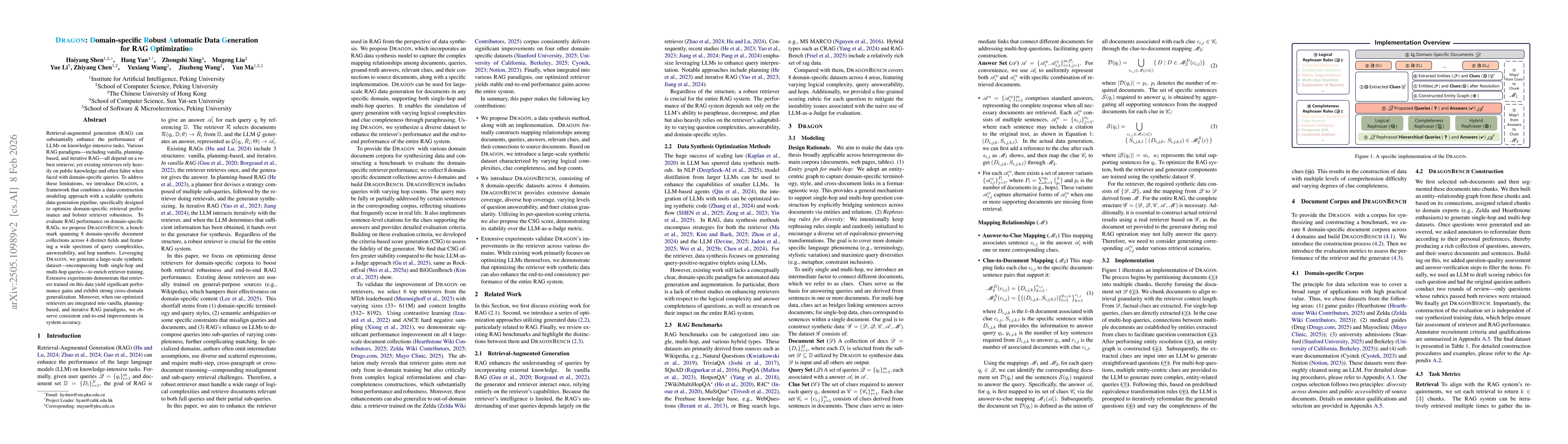 Thumbnail for DRAGON: Domain-specific Robust Automatic Data Generation for RAG Optimization