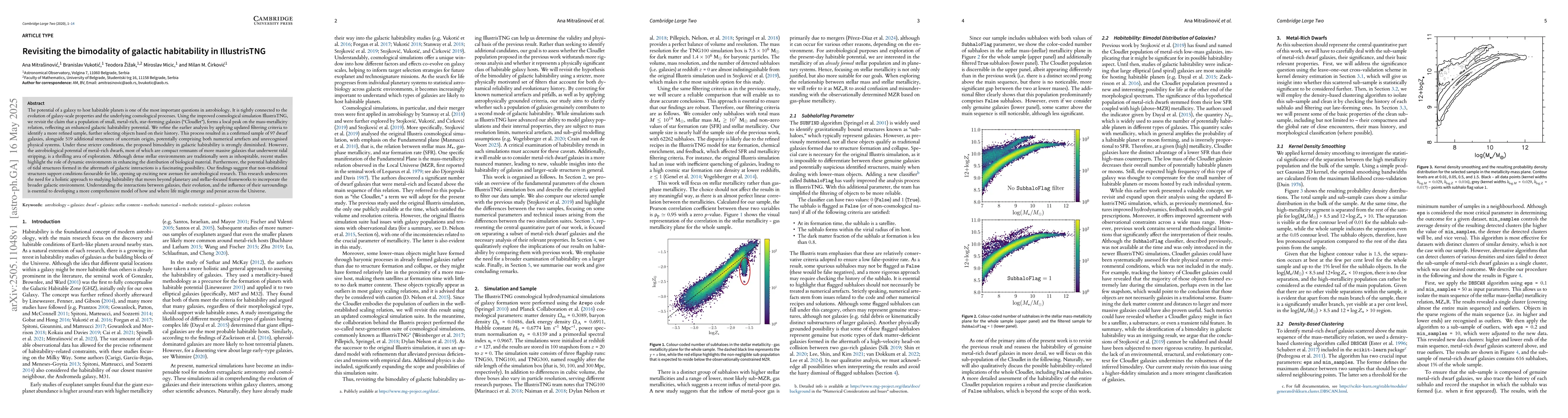 Thumbnail for Revisiting the bimodality of galactic habitability in IllustrisTNG