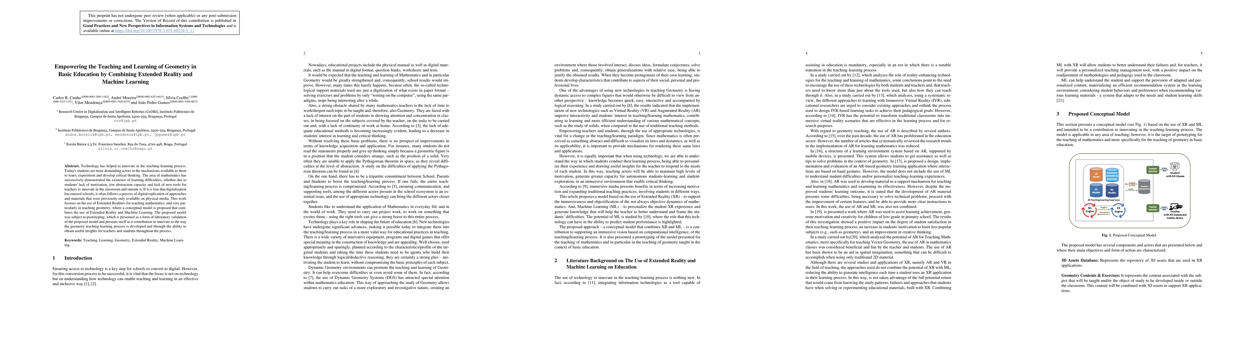 Thumbnail for Empowering the Teaching and Learning of Geometry in Basic Education by
  Combining Extended Reality and Machine Learning