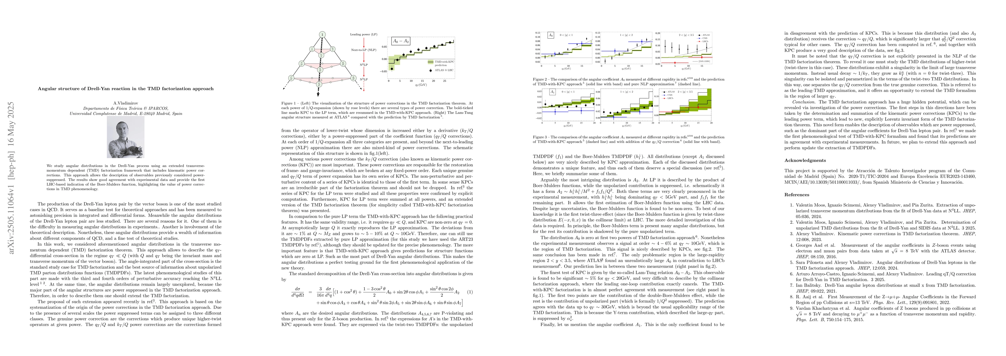 Thumbnail for Angular structure of Drell-Yan reaction in the TMD factorization
  approach