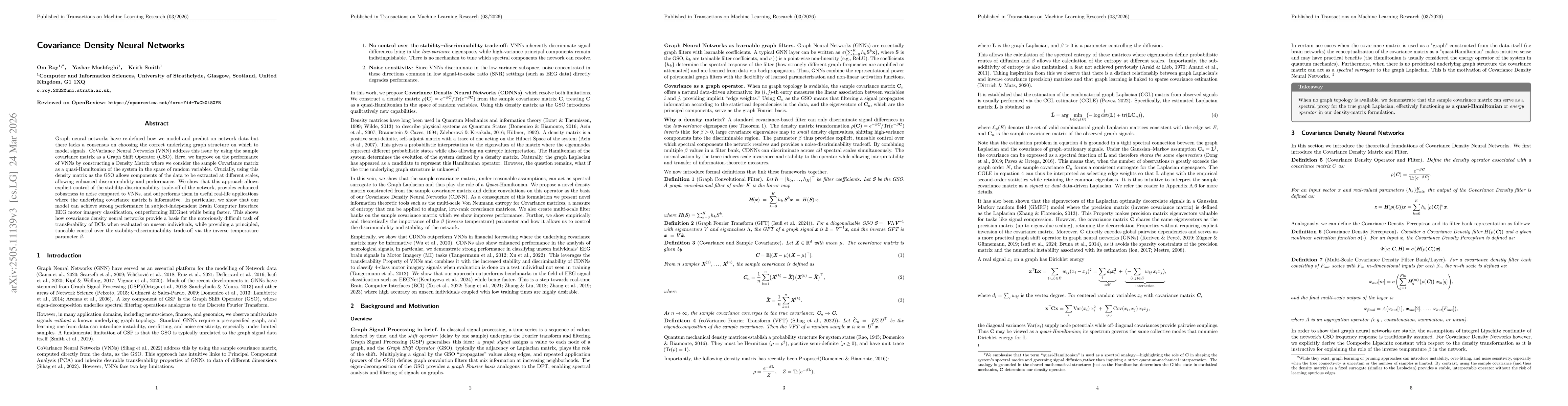 Thumbnail for Covariance Density Neural Networks