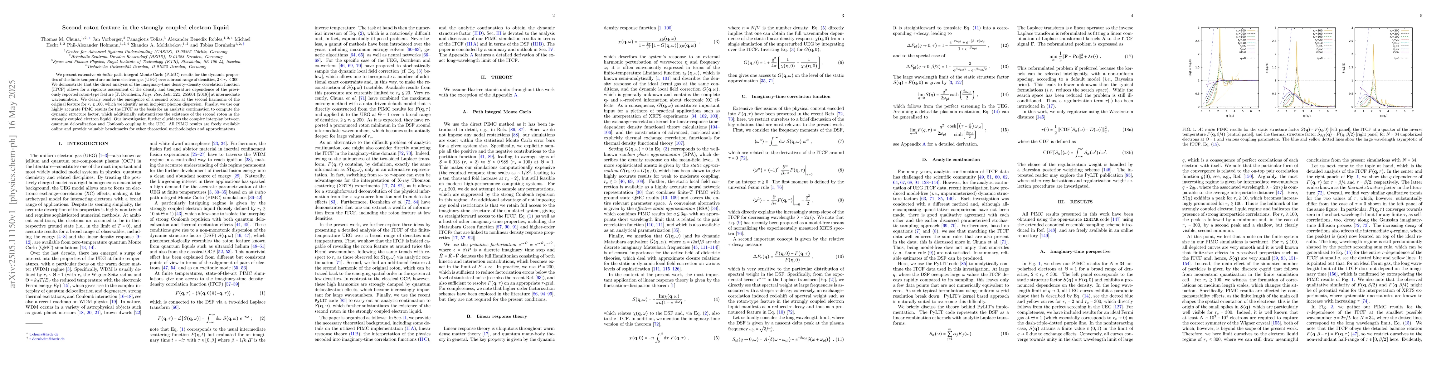 Thumbnail for Second roton feature in the strongly coupled electron liquid