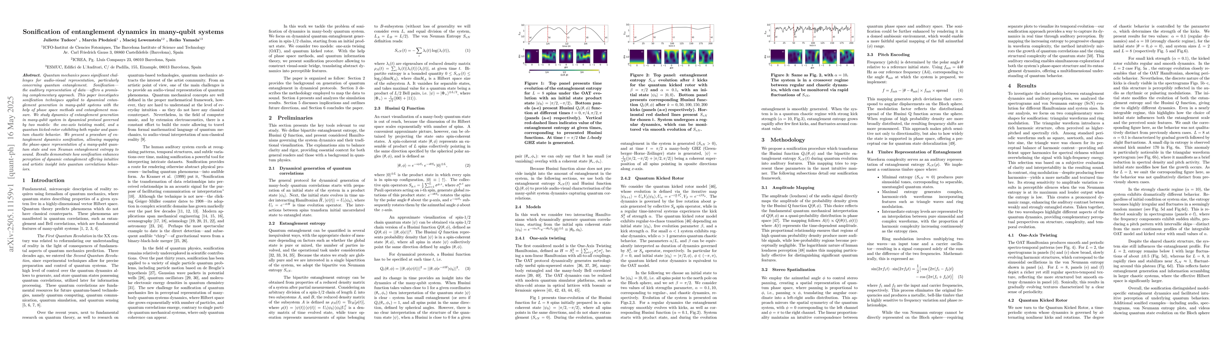 Thumbnail for Sonification of entanglement dynamics in many-qubit systems