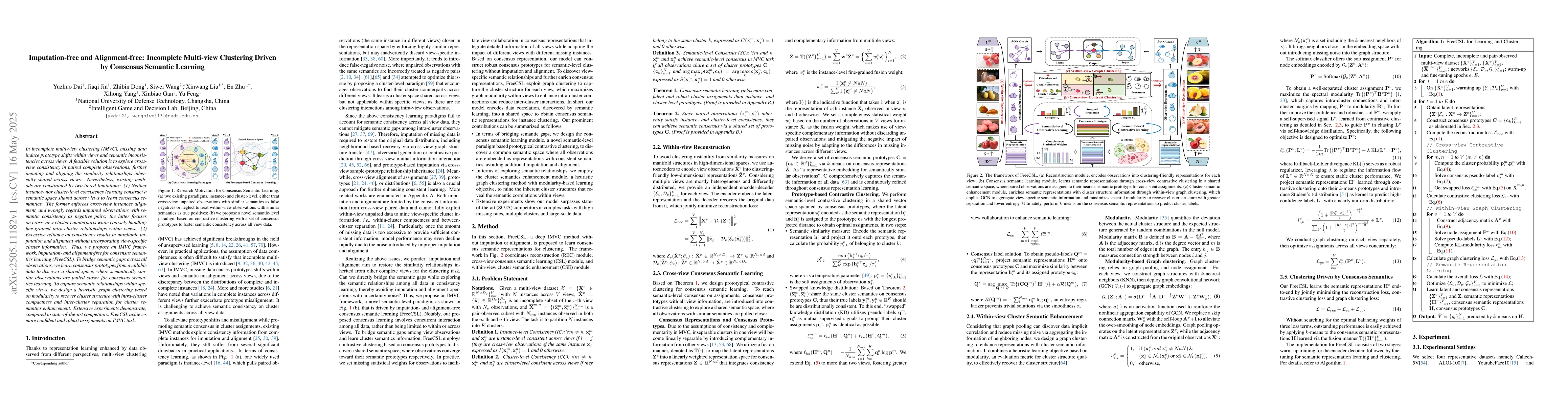 Thumbnail for Imputation-free and Alignment-free: Incomplete Multi-view Clustering
  Driven by Consensus Semantic Learning