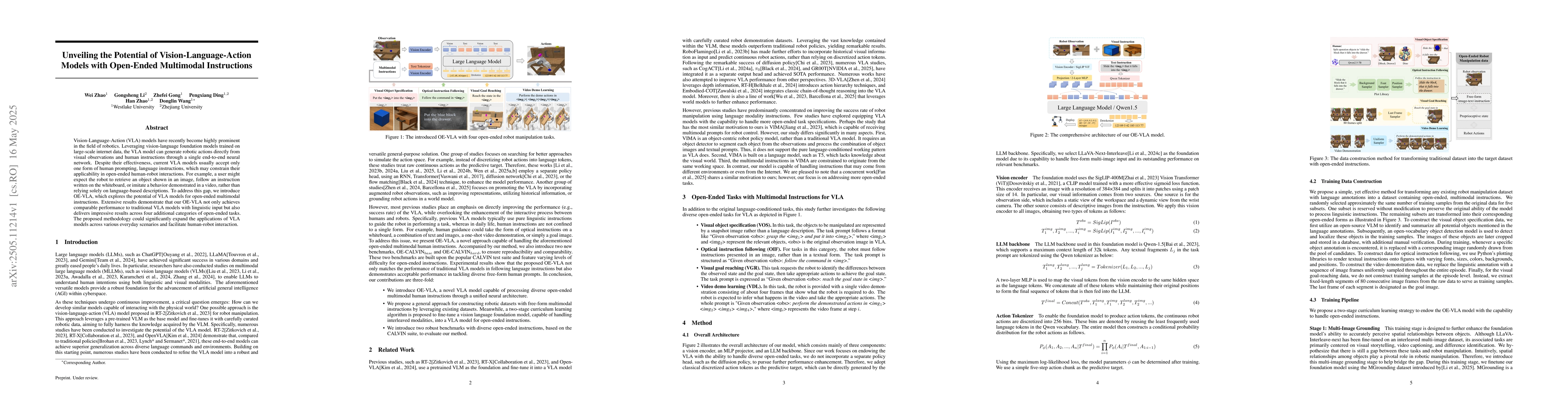 Thumbnail for Unveiling the Potential of Vision-Language-Action Models with Open-Ended
  Multimodal Instructions