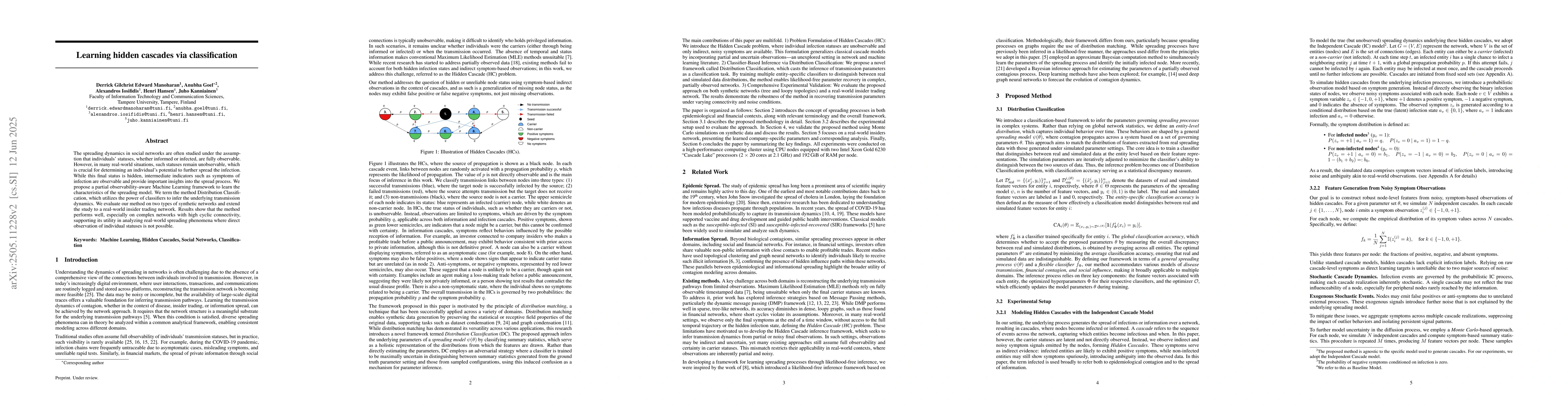 Thumbnail for Learning hidden cascades via classification