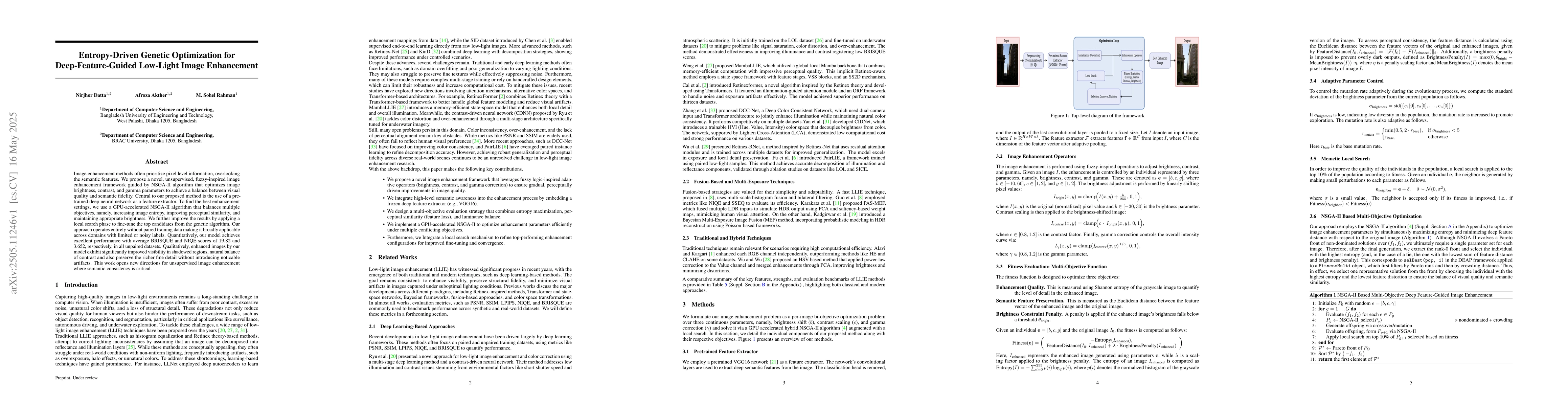 Thumbnail for Entropy-Driven Genetic Optimization for Deep-Feature-Guided Low-Light
  Image Enhancement