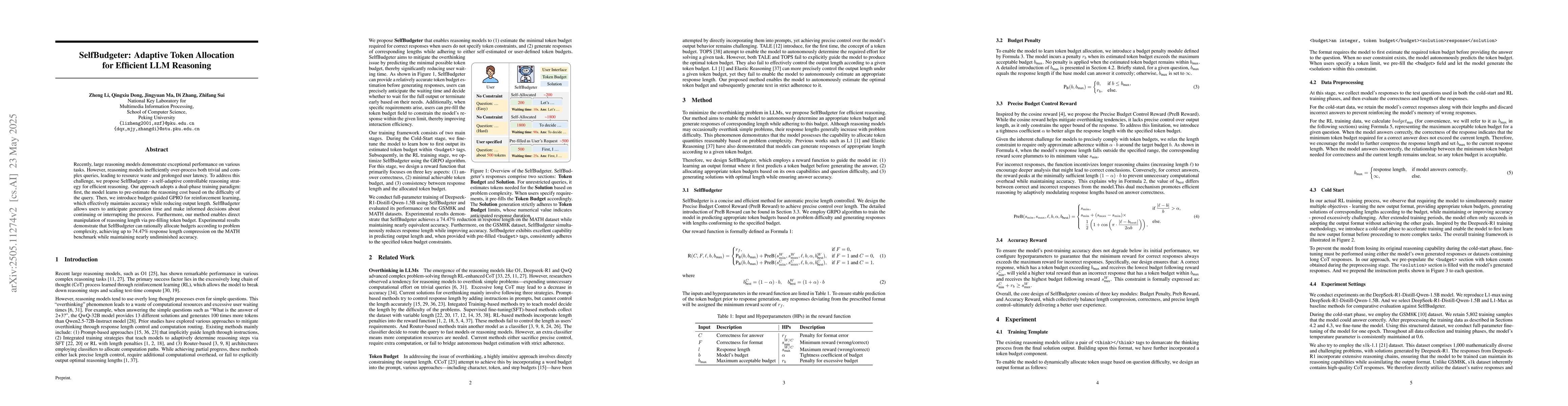 Thumbnail for SelfBudgeter: Adaptive Token Allocation for Efficient LLM Reasoning