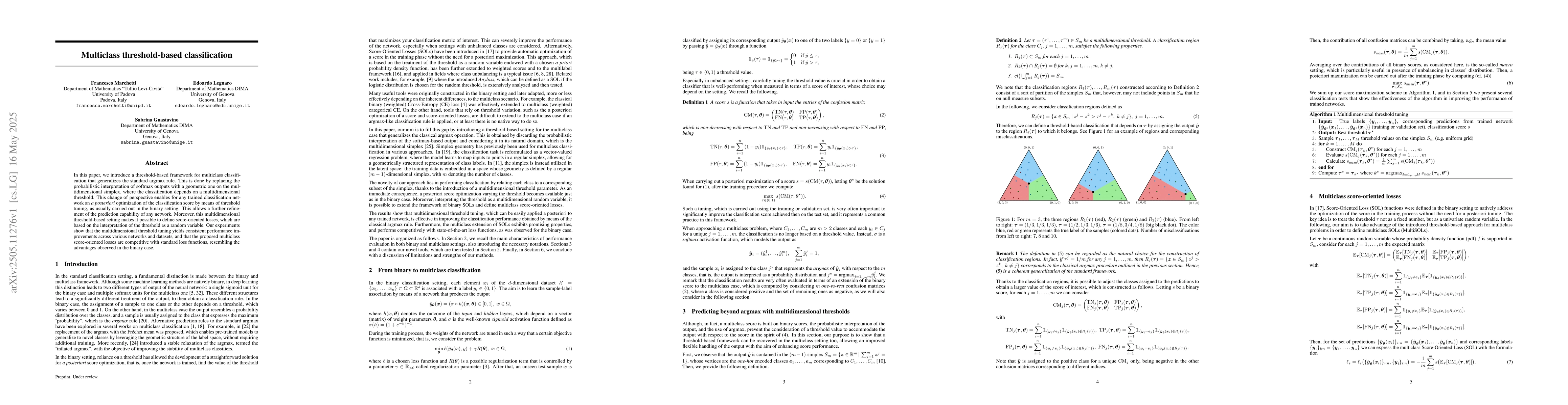 Thumbnail for Multiclass threshold-based classification