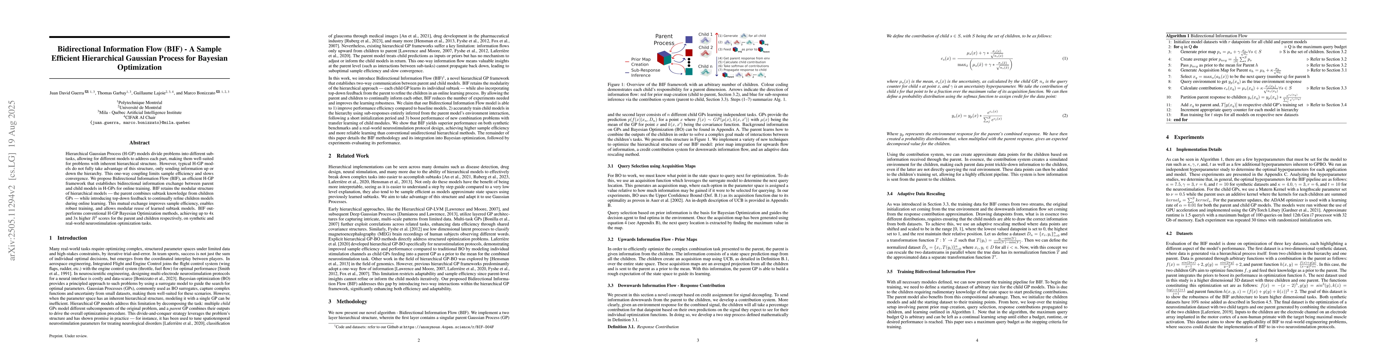 Thumbnail for Bidirectional Information Flow (BIF) -- A Sample Efficient Hierarchical
  Gaussian Process for Bayesian Optimization